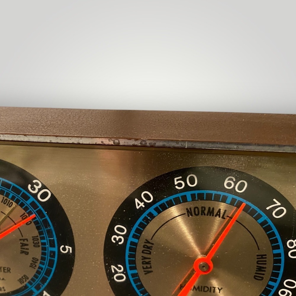 Springfield Weather Station Barometer Thermometer Hygrometer Desk USA 1970s - Picture 9 of 10